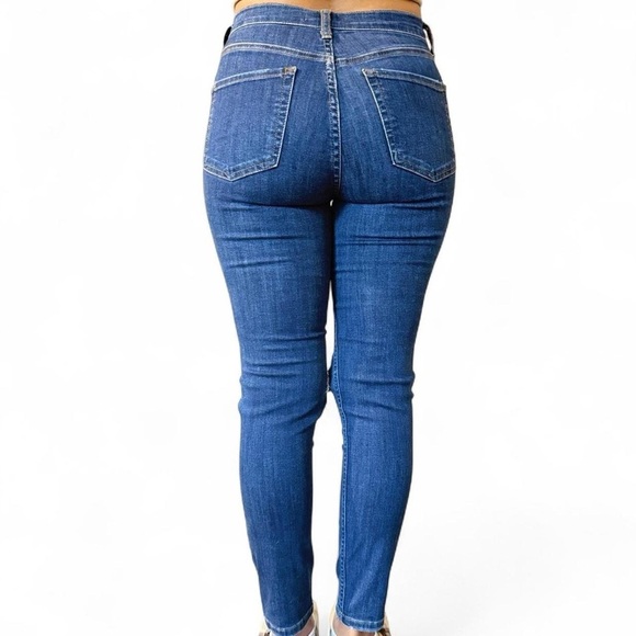 FREE PEOPLE Women's Busted Knee Skinny Fit Denim Jeans Size 28 Indigo - Picture 4 of 6